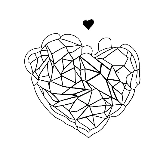 heart made with "7" and "3" tattoo design idea