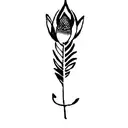 a lotus flower and a feather tattoo design idea