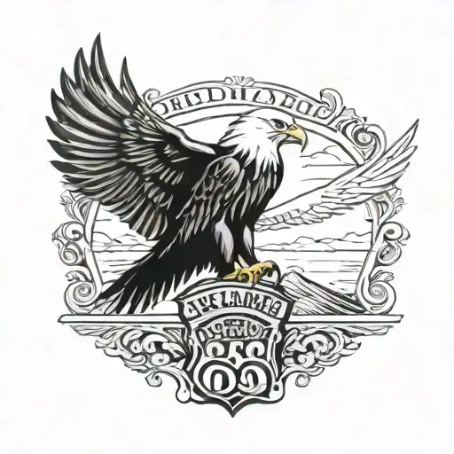jack Daniels  route 66 eagle tattoo design idea