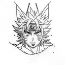 mix anime tattoo with following Anime or characters: Naruto, Eren, L, ichigo, Asta, fma - brotherhood tattoo design idea