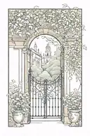 garden gate tattoo design idea