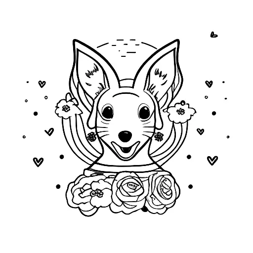 The name "Ella" with rainbow tattoo design idea