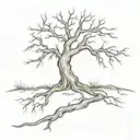 The design features a detailed outline of the Whomping Willow, with its twisted, gnarled branches and sturdy trunk. The  tattoo design idea