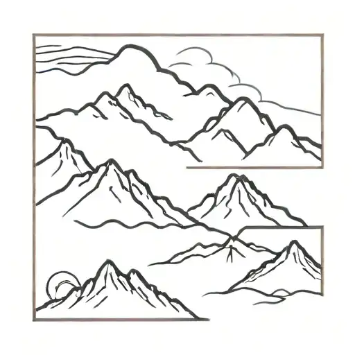mountain range silhouette tattoo design idea