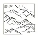 mountain range silhouette tattoo design idea