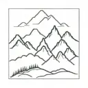 mountain range silhouette tattoo design idea