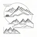 mountain range silhouette tattoo design idea