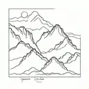 mountain range silhouette tattoo design idea