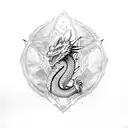 Dragon and samurai  tattoo design idea