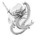Dragon and samurai  tattoo design idea