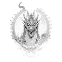 Samurai and dragons tattoo design idea