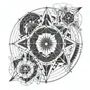 Leo, libra, Sagittarius constellation tattoo design idea