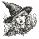Taylor swift, witch, witch burned on stake, scary, who's afraid of little old me Taylor swift  tattoo design idea