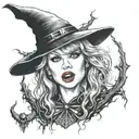 Taylor swift, witch, witch burned on stake, scary, who's afraid of little old me Taylor swift  tattoo design idea