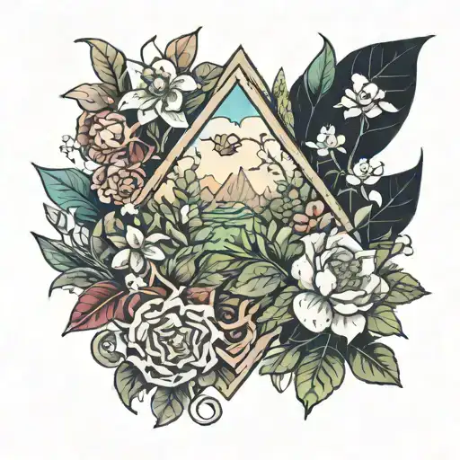 A tattoo of a botanical garden with various plants and flowers, each representing a different video game character or element tattoo design idea