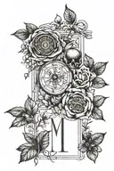 Roman numerals representing important dates and birth flower November and may tattoo design idea