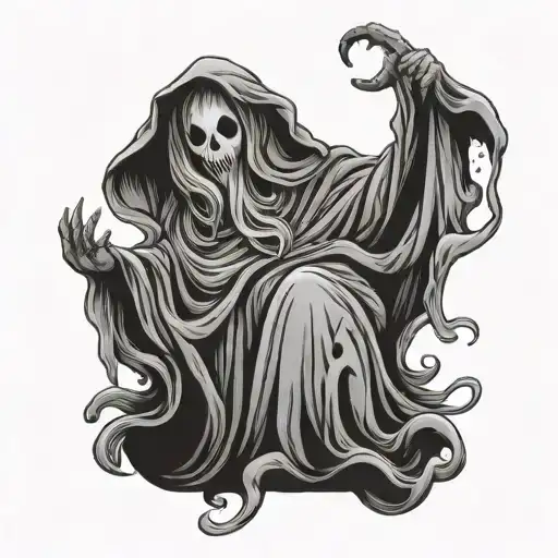 The bedsheet ghost costume tattoo design idea