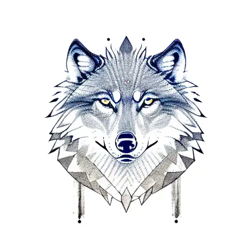 A Tamil Nadu-inspired finance symbol incorporating a wolf tattoo design idea