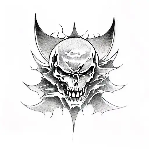 death metal, bat, ghost, gamer, bff tattoo design idea