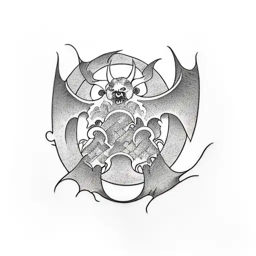 death metal, bat, ghost, nerd, bff tattoo design idea