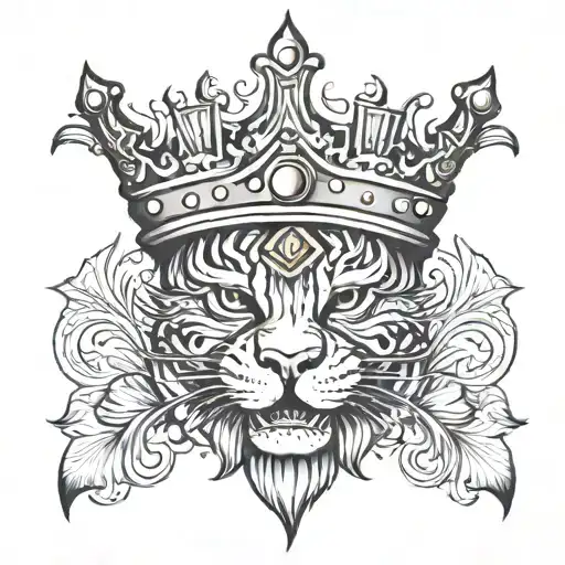 J VI with a crown above it tattoo design idea