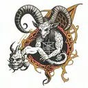 baphomet and web tattoo design idea