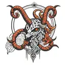 baphomet and web tattoo design idea