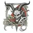 baphomet and web tattoo design idea