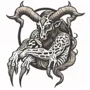 baphomet and web tattoo design idea