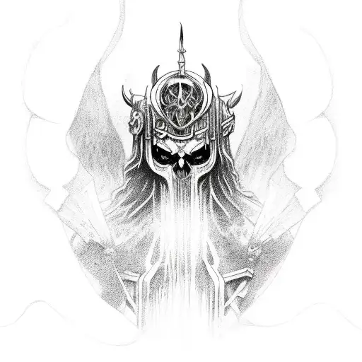 The word Raziel with black metal style  tattoo design idea