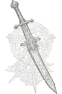 templar sword tattoo design idea