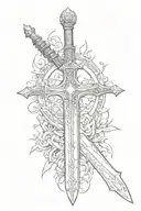 templar sword tattoo design idea
