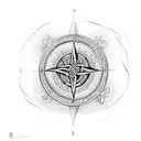 A Celtic knotwork compass with a trail of learning books tattoo design idea