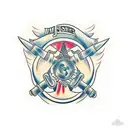 modern baseball  tattoo design idea