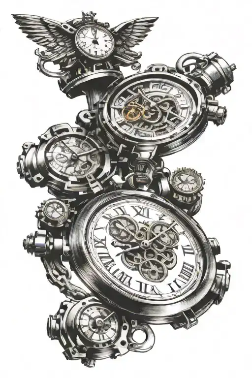 the movement of two watches with dates 06.06.13 and 08.19.16 tattoo design idea