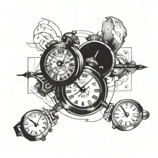 the movement of two watches with dates 06.06.13 and 08.19.16 tattoo design idea