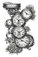 the movement of two watches with dates 06.06.13 and 08.19.16 tattoo design idea