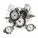 the movement of two watches with dates 06.06.13 and 08.19.16 tattoo design idea