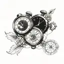 the movement of two watches with dates 06.06.13 and 08.19.16 tattoo design idea