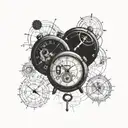 the movement of two watches with dates 06.06.13 and 08.19.16 tattoo design idea