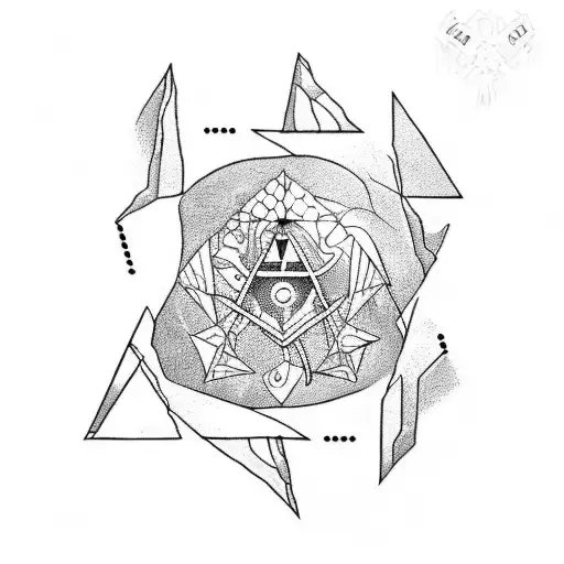 Poison bottles and triangles tattoo design idea