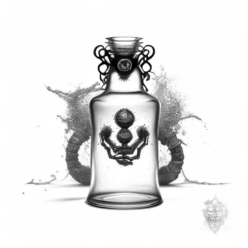 Poison bottles tattoo design idea