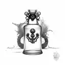 Poison bottles tattoo design idea