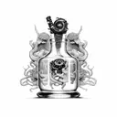 Poison bottles tattoo design idea