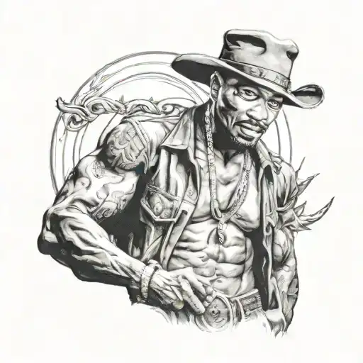 tupac cowboy tattoo design idea
