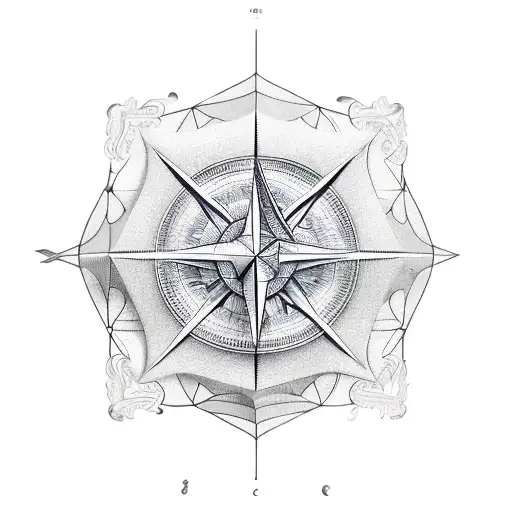 Micro realism geometric, sailing ship, david eye, lucifer, compass, stone column tattoo design idea