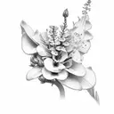  snapdragon flower  tattoo design idea