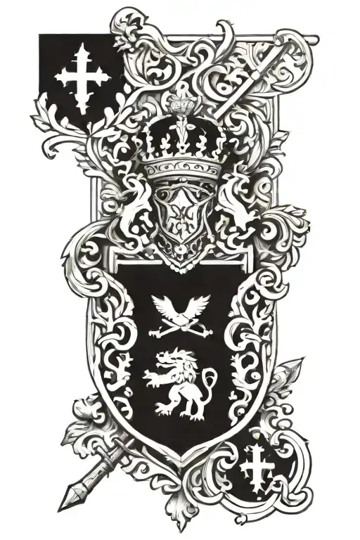 code of arms royalty heraldry tattoo design idea