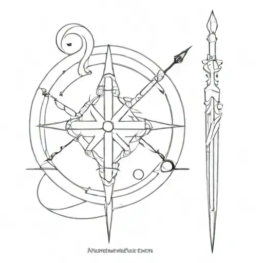 devoted to God and spear piercing tattoo design idea