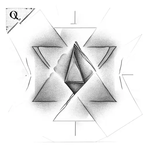 question mark inside a triangle with a flatline under tattoo design idea